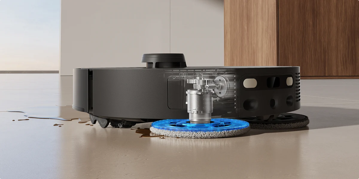 Wischsystem des Dreame L50s Pro Ultra mit zwei rotierenden Wischpads
