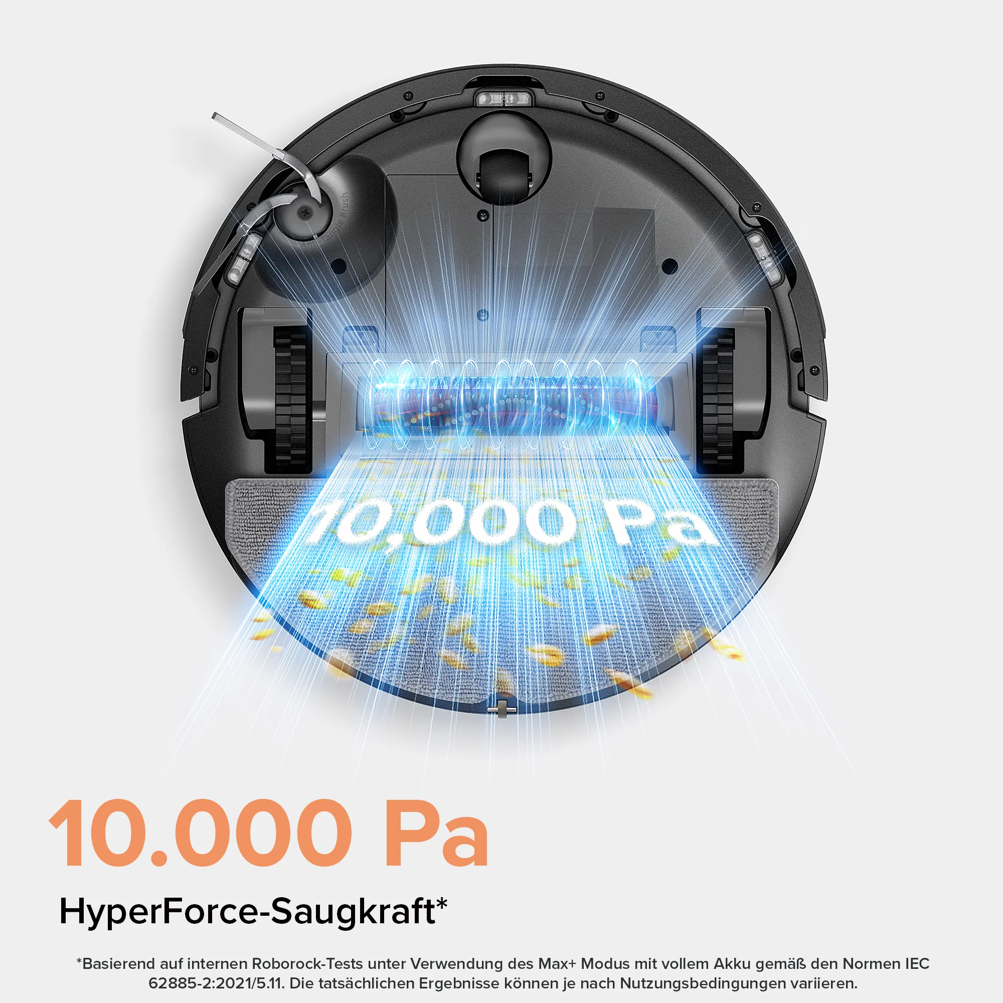 10.000 Pa Saugleistung des Roborock Q10 S5 Set